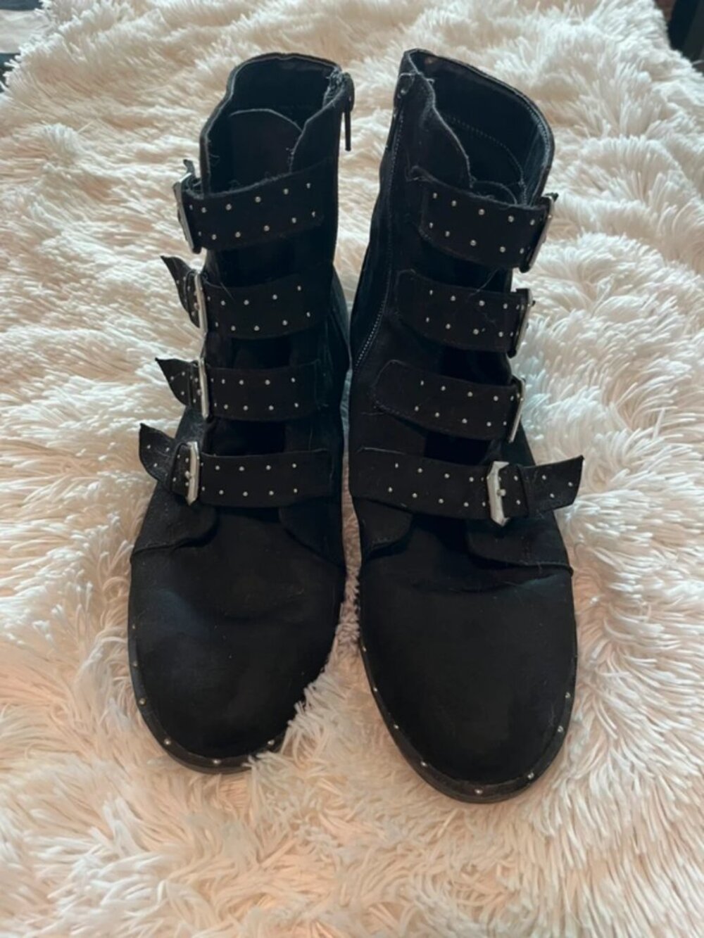 faux suede ankle booties